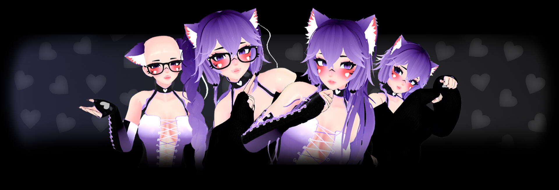 Anime Cat Girl Heart Themed